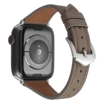 Apple Watch Series 8 (45 mm) / Watch Ultra echt lederen horlogeband - Grijs
