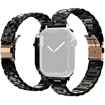 Apple Watch Series 8 (45 mm) acryl horlogebandje met drie kralen - Zwart
