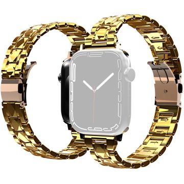 Apple Watch Series 8 (45 mm) acryl horlogebandje met drie kralen - Goud