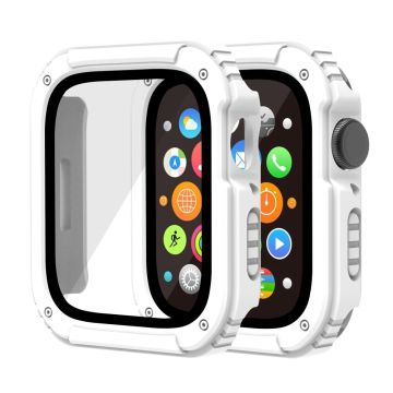 Apple Watch Series 8 (45 mm) hoesje met gehard glas - Wit