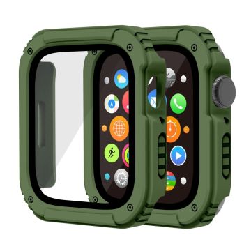 Apple Watch Series 8 (45 mm) hoesje met gehard glas - Legergroen