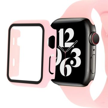 Apple Watch Series 8 (45 mm) eenvoudig hoesje met gehard glas - Diep Roze