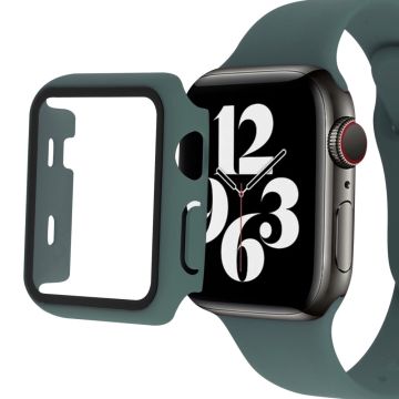 Apple Watch Series 8 (45 mm) eenvoudig hoesje met gehard glas - Middernachtgroen