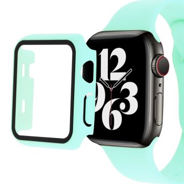 Apple Watch Series 8 (45 mm) eenvoudig hoesje met gehard glas - Cyaan