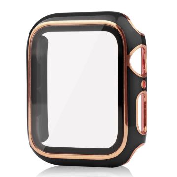 Apple Watch Series 8 (45 mm) dual color galvaniserend hoesje met gehard glas - Zwart / Goud