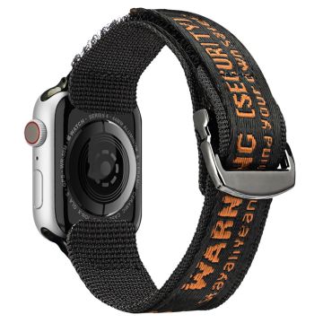 DUX DUCIS Apple Watch Series 8 (41mm) nylon horlogeband - Zwart / Oranje