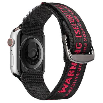 DUX DUCIS Apple Watch Series 8 (41mm) nylon horlogeband - Zwart / Rood