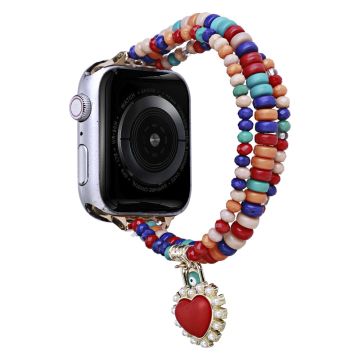 Apple Watch Series 8 (45 mm) / Watch Ultra horlogebandje met drie rijen kralen - Rood