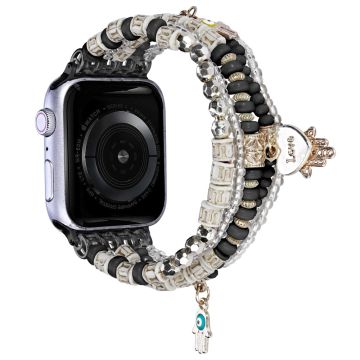 Apple Watch Series 8 (45 mm) / Watch Ultra multi-layer kleurrijke kralen horlogeband - Zwart
