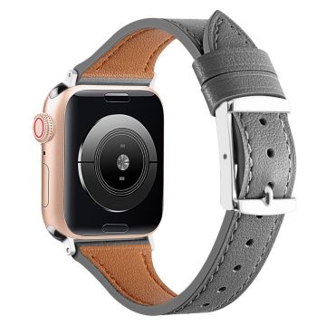 Apple Watch Series 8 (45 mm) / Watch Ultra echt lederen horlogeband - Grijs