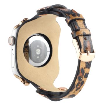 Apple Watch Series 8 (45 mm) / Watch Ultra echt leren bandje - Luipaardprint