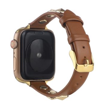 Echt leren bandje voor Apple Watch Series 8 (45 mm) / Watch Ultra - Bruin