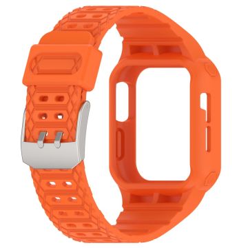 Apple Watch Series 8 (45 mm) geïntegreerd bandje met klepje - Oranje