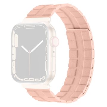 Apple Watch Series 8 (45 mm) / Watch Ultra Echt Leren Bandje - Roze