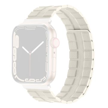 Apple Watch Series 8 (45 mm) / Watch Ultra Echt Leren Bandje - Beige