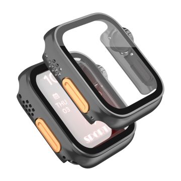 Apple Watch Series 8 (45 mm) hoesje met gehard glas - Zwart