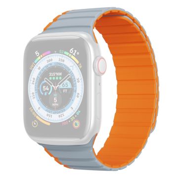 DUX DUCIS Apple Watch Series 8 (45 mm) / Watch Ultra dubbele kleur siliconenn band - Grijs / Oranje