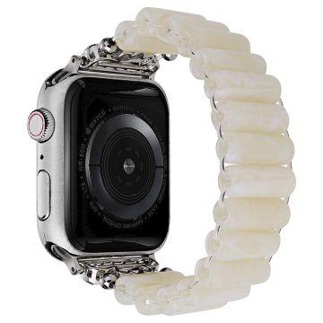Apple Watch Series 8 (45 mm) / Watch Ultra hars buis kraal stijl bandje - Jade Wit