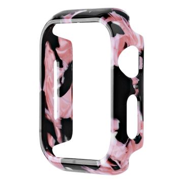 Apple Watch Series 8 (45 mm) hars stijl hoesje - Zwart Roze Bloem