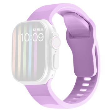Apple Watch Series 9 45mm / Ultra 2 golvend siliconenn bandje - Lavendel