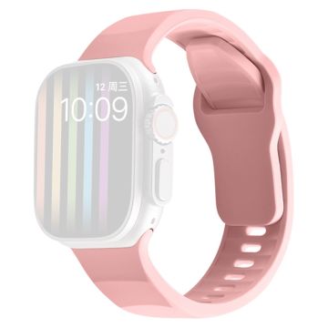 Apple Watch Series 9 45mm / Ultra 2 golvend siliconenn bandje - Roze