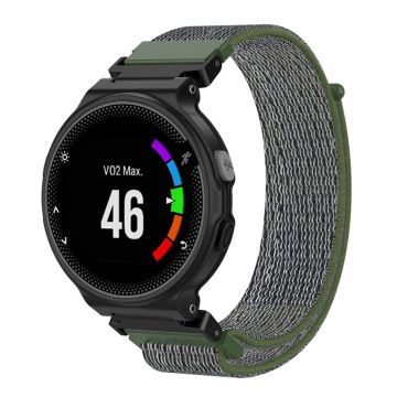 Garmin Forerunner 220/230/235/630/620/735 nylon horlogeband - Zilver / Leger Groen
