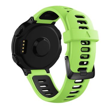 Siliconen horlogebandje met zwarte gesp voor Garmin Forerunner horloge - Groen / Zwart