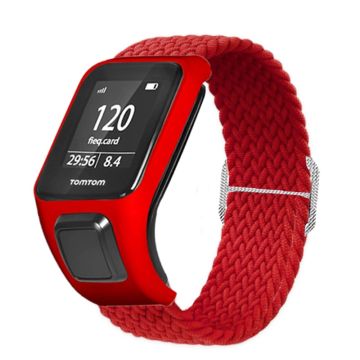 Elastisch geweven horlogebandje voor TomTom horloge - Rood